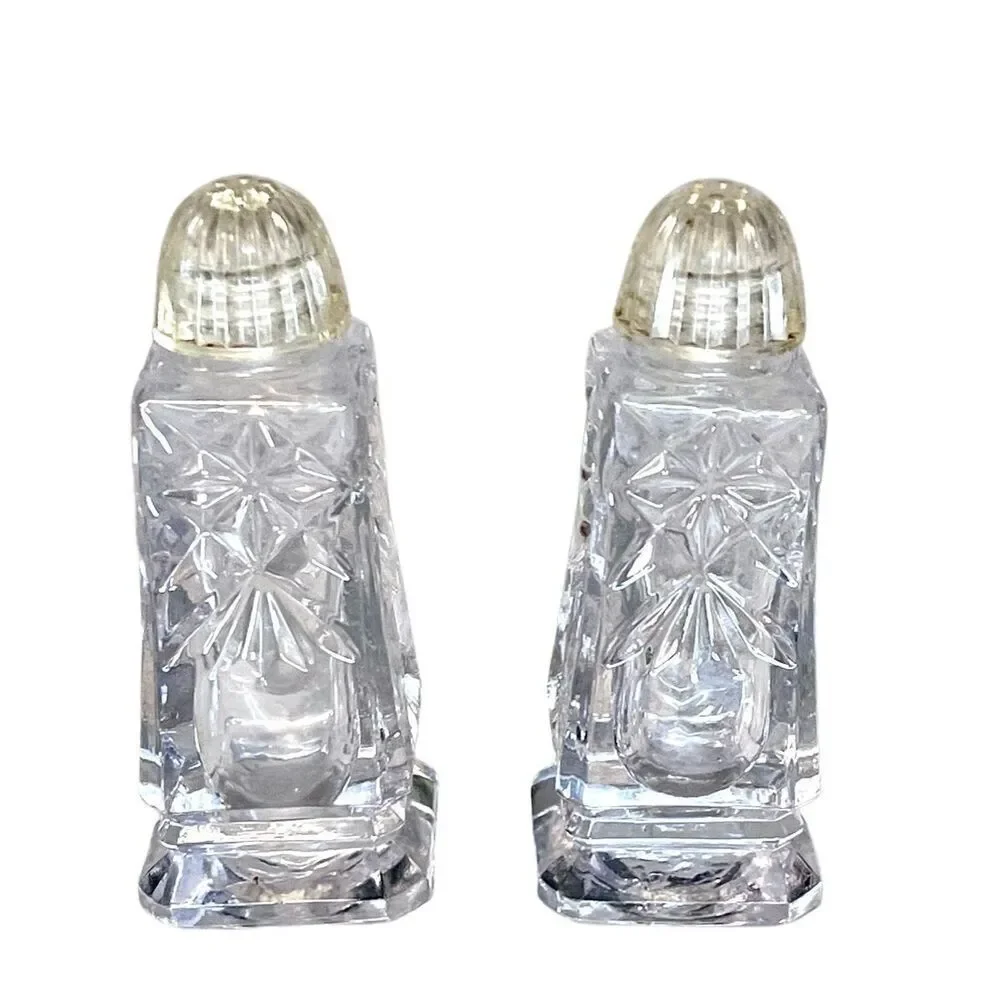 Vintage Bohemia Hand Made Glass Salt & Pepper Shakers Made in Czech Republic